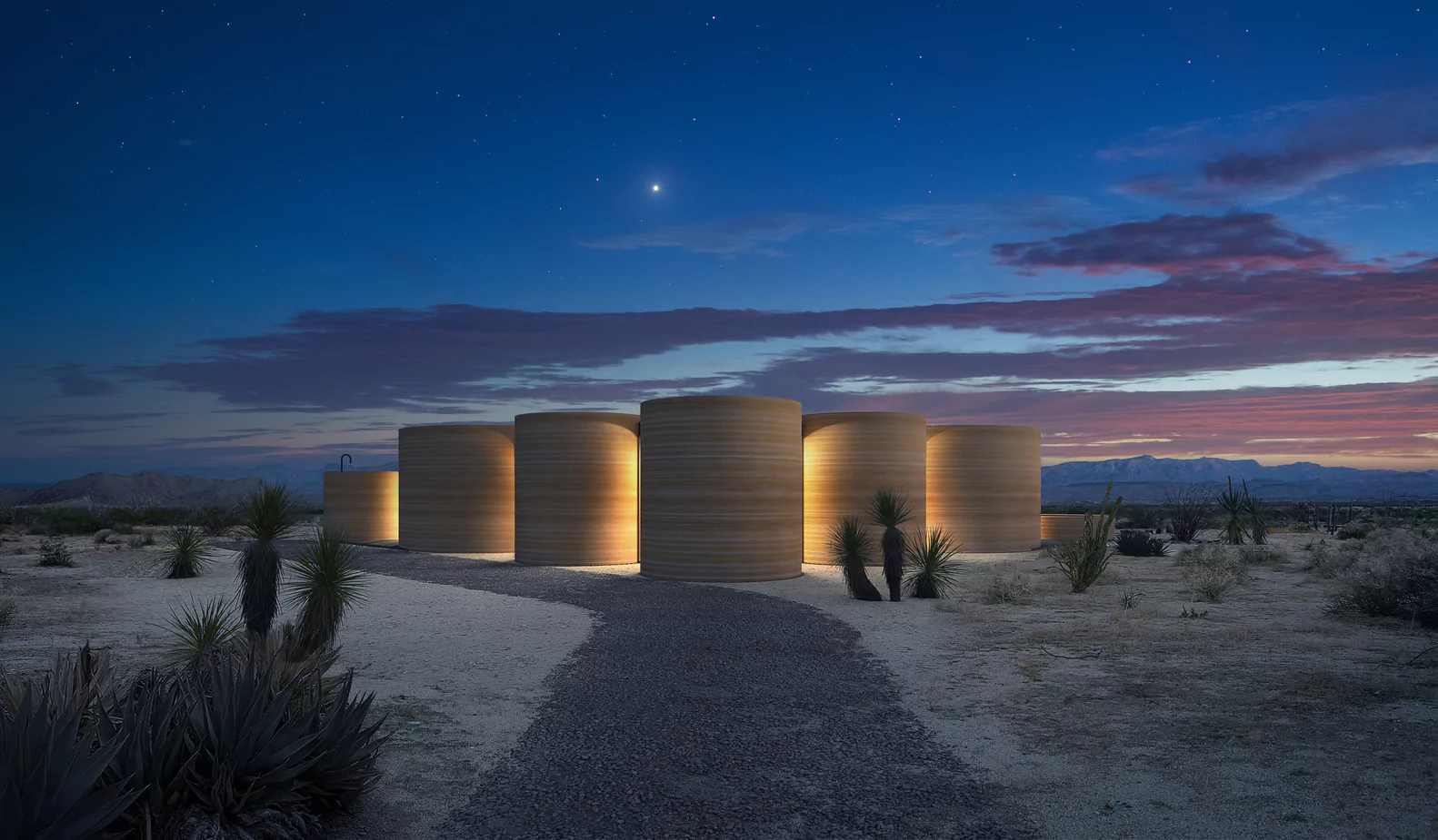 Exterior View of 3D-printed Hotel | Arch Daily