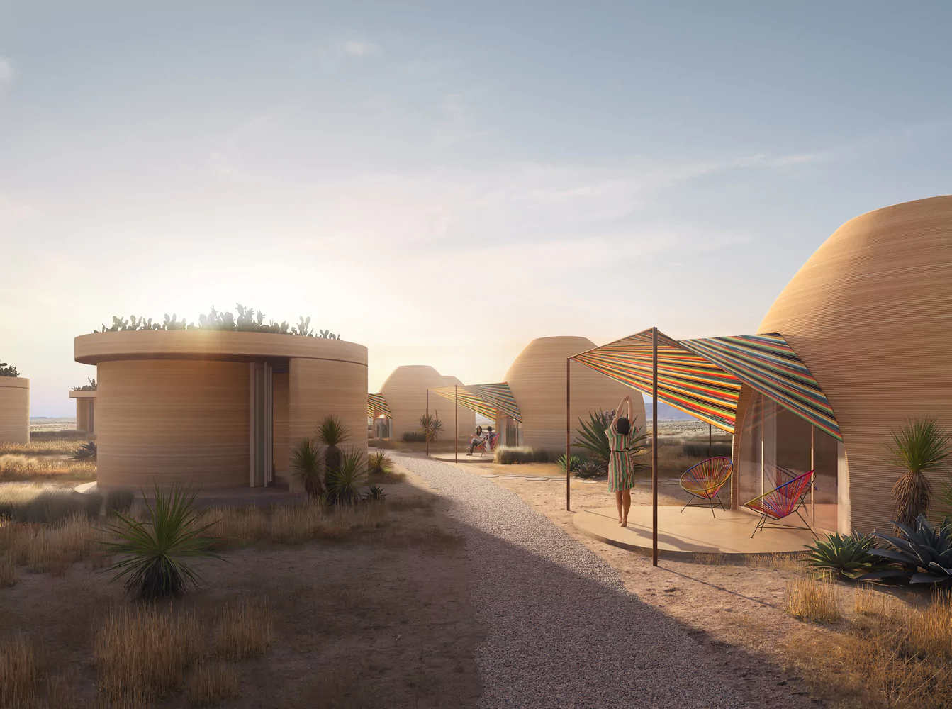 Exterior View of 3D-printed Hotel | Arch Daily