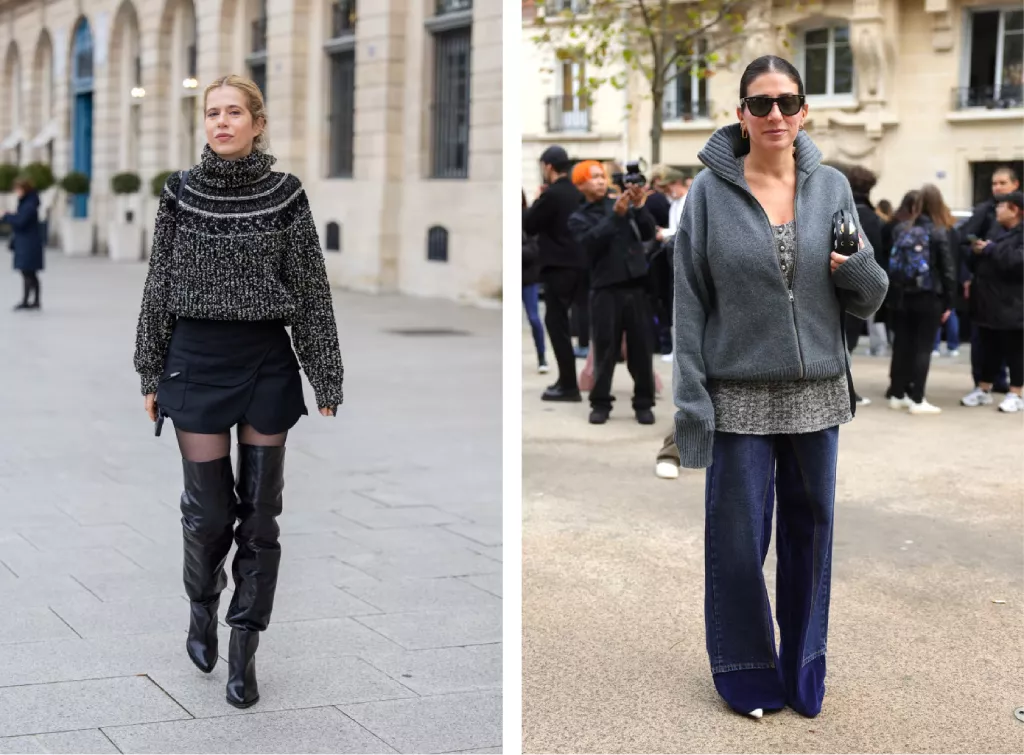 Rolled High-Neck (Left) and Zip-Up Sweater (Right) | Elle | Harper's Bazaar