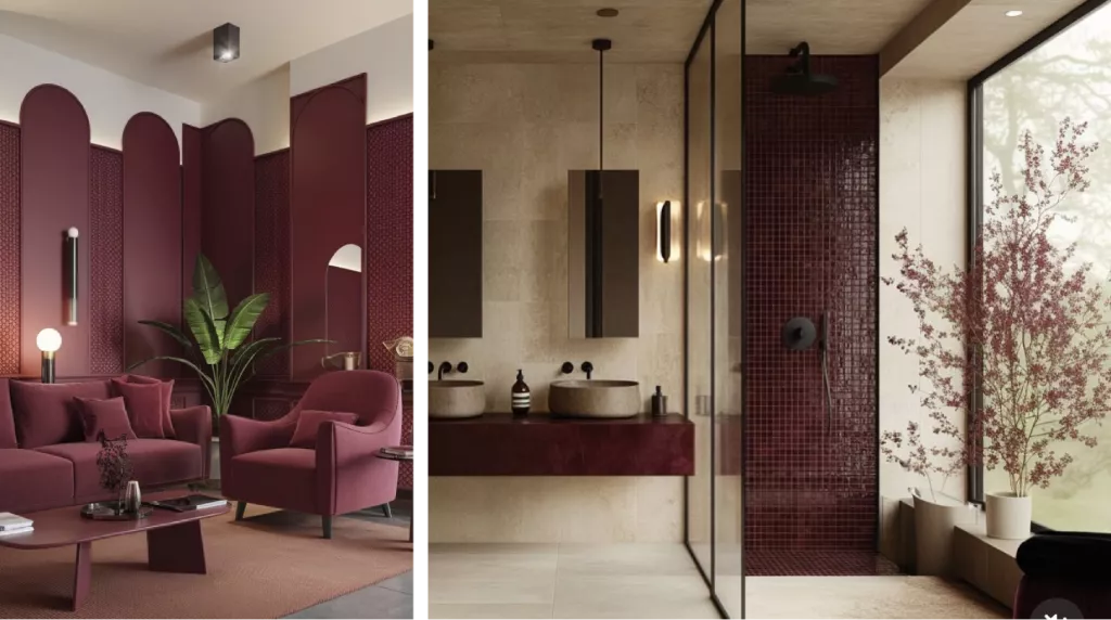 Oxblood Walls & furniture suits any interior space | Pinterest