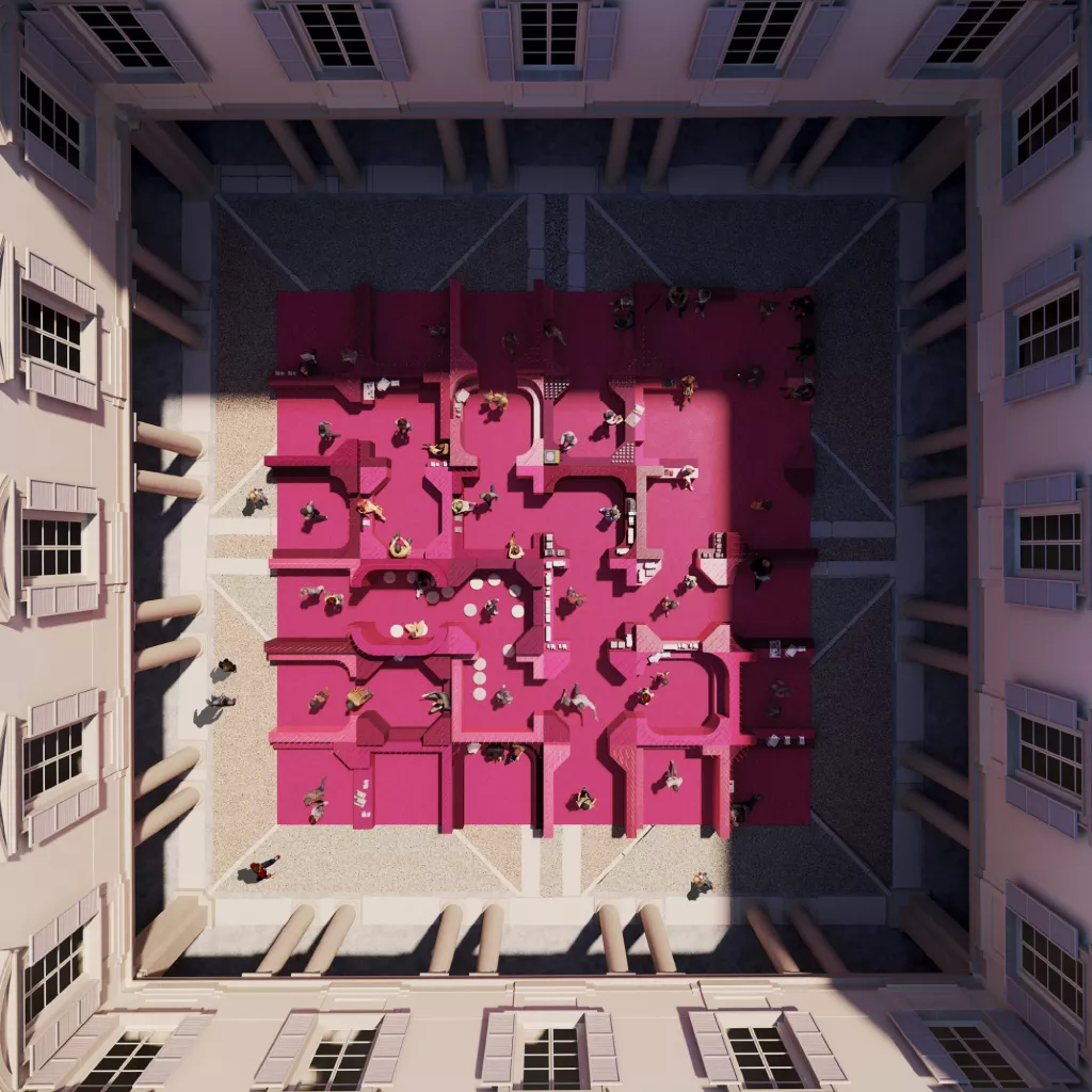 Installation at the Central Courtyard of Palazzo Litta | Dezeen