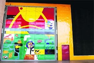 enameled door painted by Corbusier