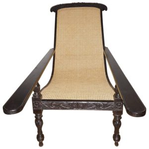 Ebony Wood Late 19th century plantation chair, Anglo Indian origin. Image courtesy https://www.1stdibs.com 