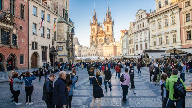 Main Town Square Pedestrian Zone in Prague