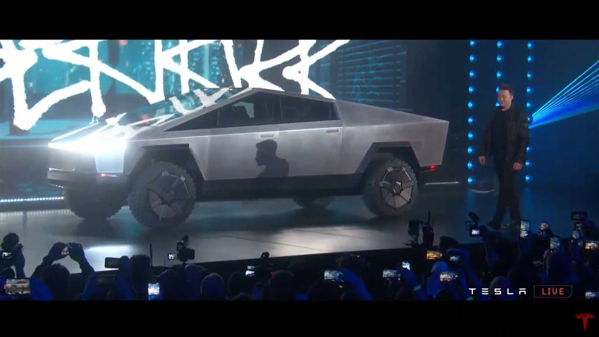 The new Tesla CyberTruck launched by Elon Musk in 2019