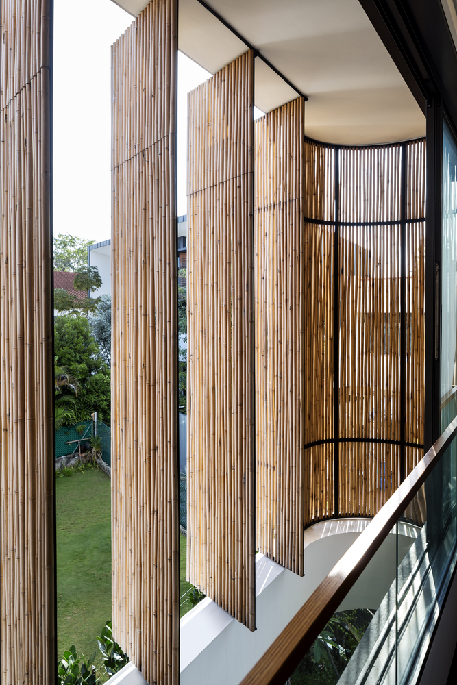 Side view of Bamboo Veil House in Singapore